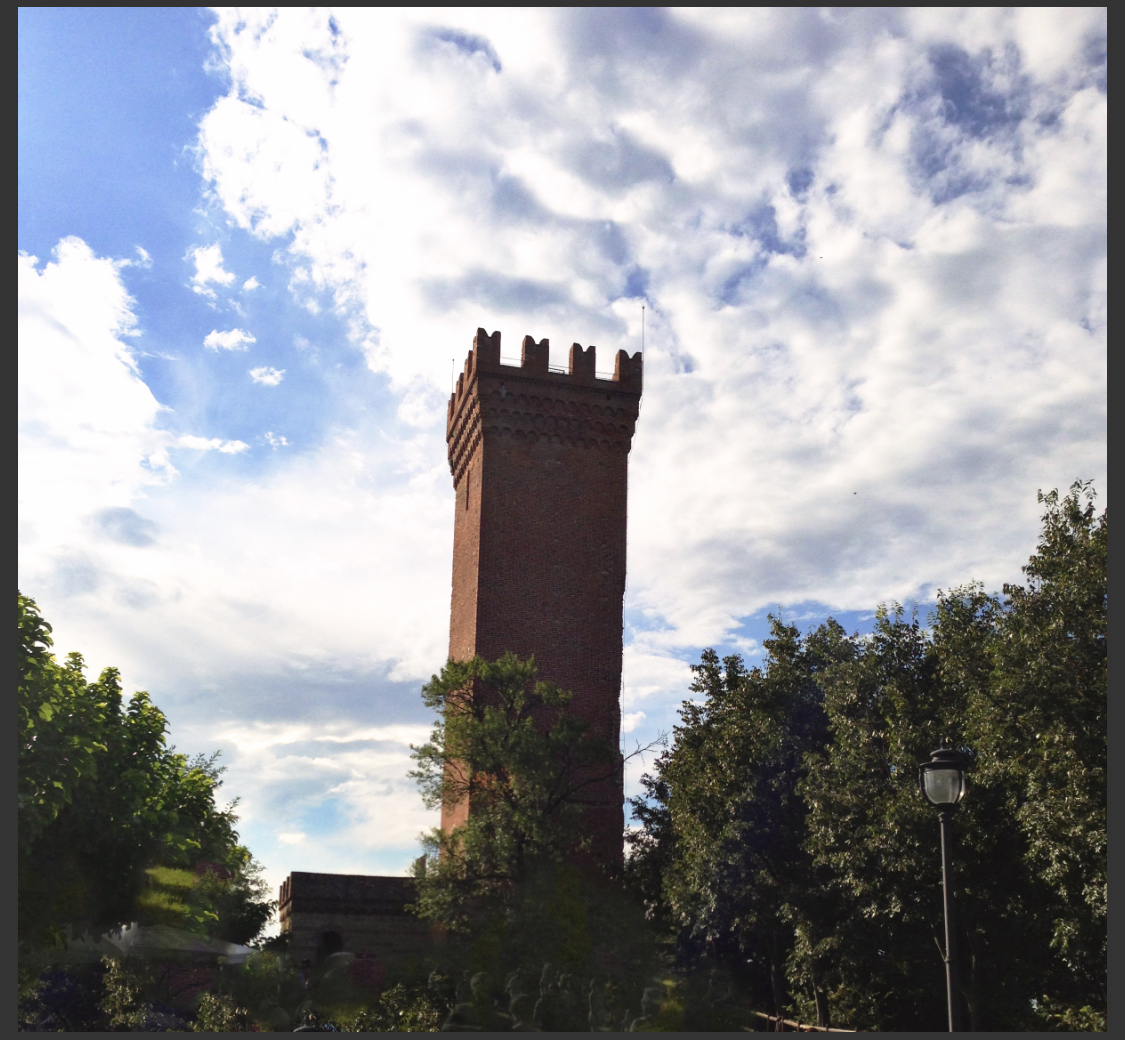 De middeleeuwse Torre dei Segnali boven het dorp Viarigi